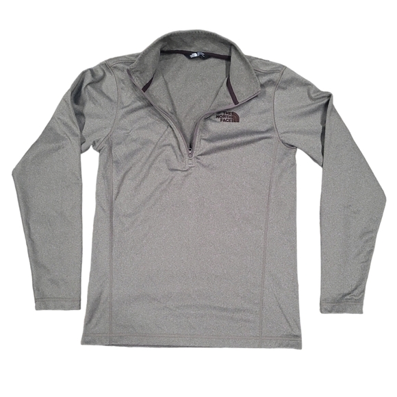 North Face 1/4 Zip Pullover Mock Neck Sweatshirt Women's Size S/P Heather Brown - Picture 4 of 11